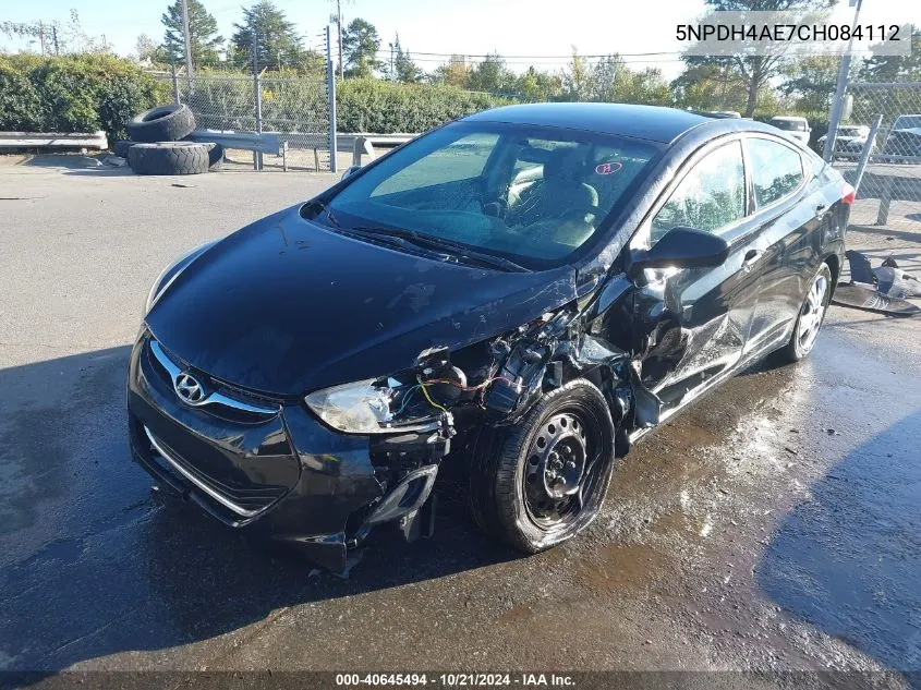 2012 Hyundai Elantra Gls VIN: 5NPDH4AE7CH084112 Lot: 40645494