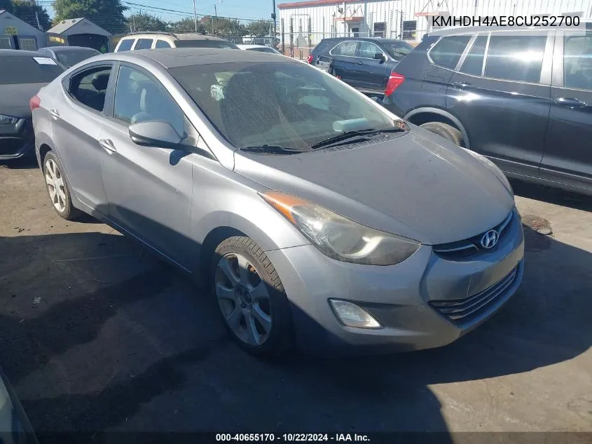 KMHDH4AE8CU252700 2012 Hyundai Elantra Limited (Ulsan Plant)