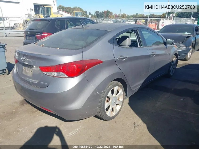 KMHDH4AE8CU252700 2012 Hyundai Elantra Limited (Ulsan Plant)