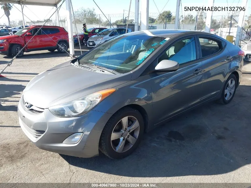 2012 Hyundai Elantra Gls VIN: 5NPDH4AE8CH132796 Lot: 40667980