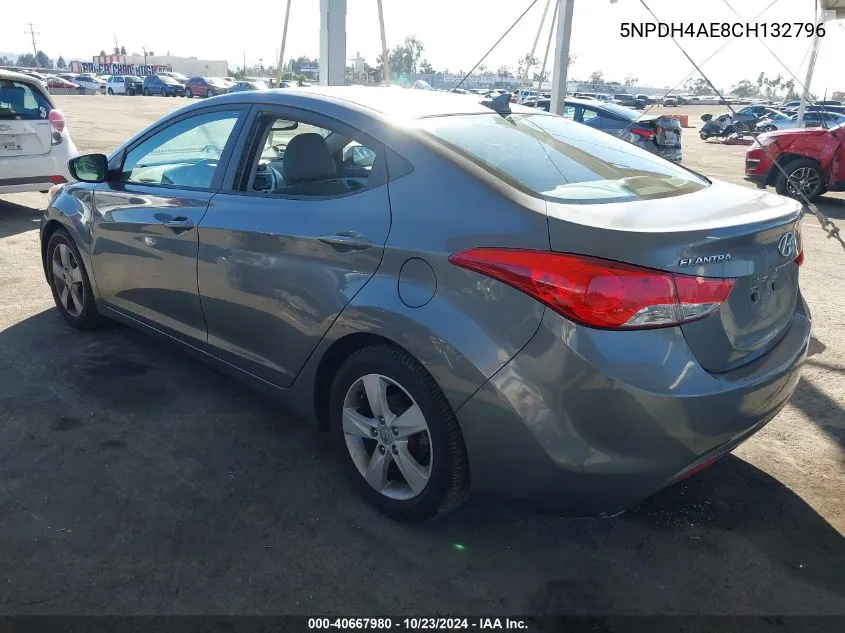 2012 Hyundai Elantra Gls VIN: 5NPDH4AE8CH132796 Lot: 40667980