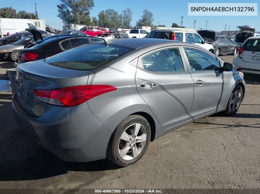 2012 Hyundai Elantra Gls VIN: 5NPDH4AE8CH132796 Lot: 40667980