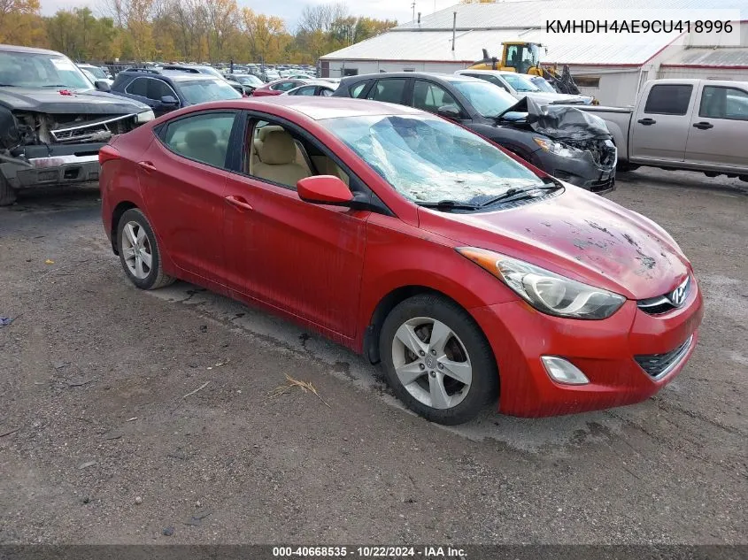 2012 Hyundai Elantra Gls (Ulsan Plant) VIN: KMHDH4AE9CU418996 Lot: 40668535