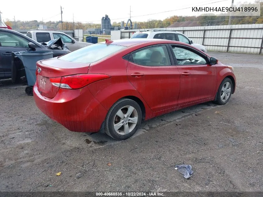 KMHDH4AE9CU418996 2012 Hyundai Elantra Gls (Ulsan Plant)