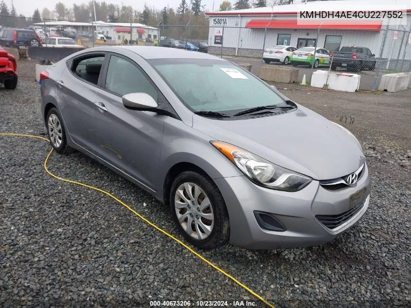 2012 Hyundai Elantra Gls (Ulsan Plant) VIN: KMHDH4AE4CU227552 Lot: 40673206