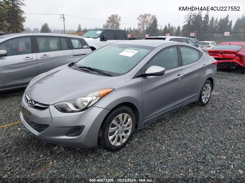 KMHDH4AE4CU227552 2012 Hyundai Elantra Gls (Ulsan Plant)