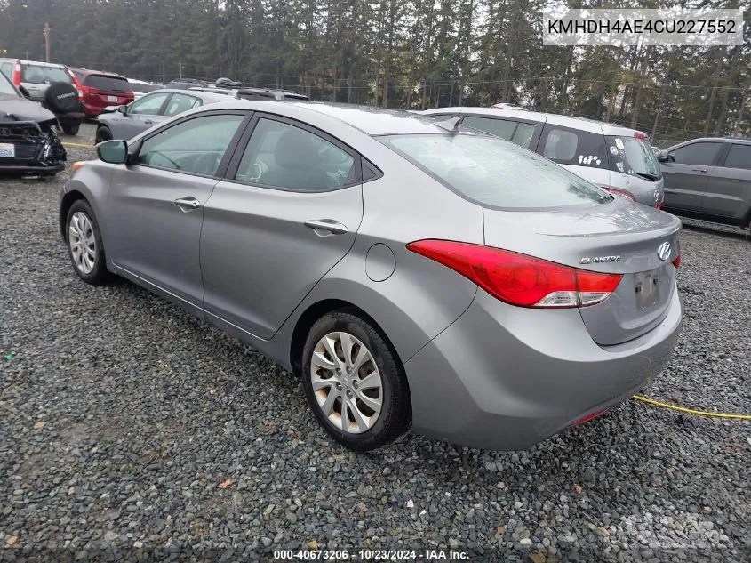 2012 Hyundai Elantra Gls (Ulsan Plant) VIN: KMHDH4AE4CU227552 Lot: 40673206