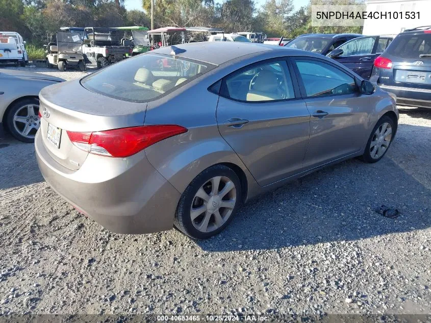 2012 Hyundai Elantra Limited VIN: 5NPDH4AE4CH101531 Lot: 40683465