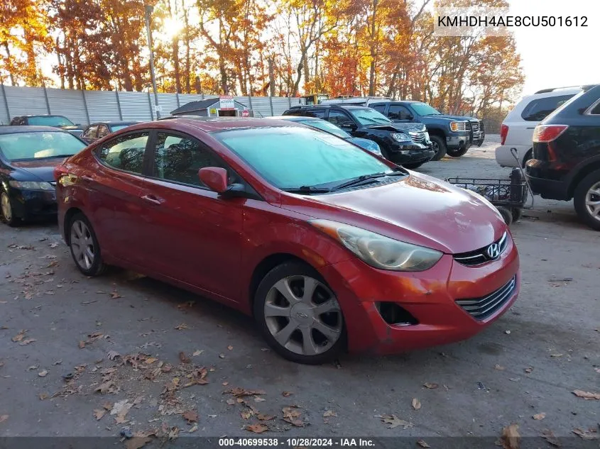 2012 Hyundai Elantra Limited (Ulsan Plant) VIN: KMHDH4AE8CU501612 Lot: 40699538