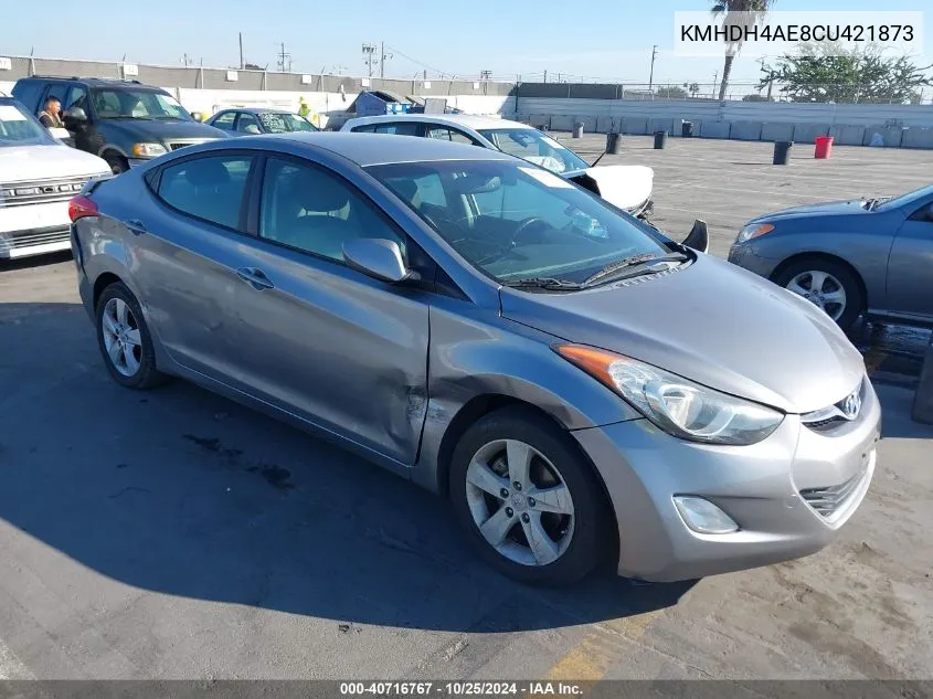 2012 Hyundai Elantra Gls (Ulsan Plant) VIN: KMHDH4AE8CU421873 Lot: 40716767