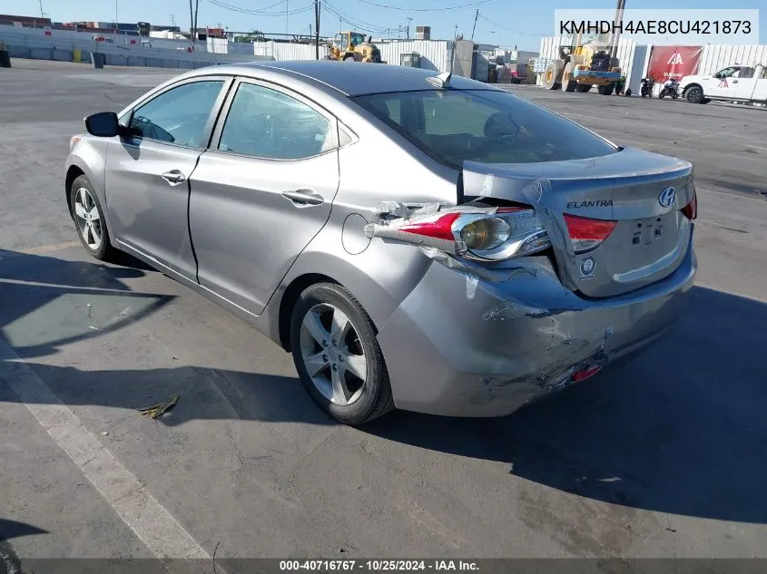 2012 Hyundai Elantra Gls (Ulsan Plant) VIN: KMHDH4AE8CU421873 Lot: 40716767