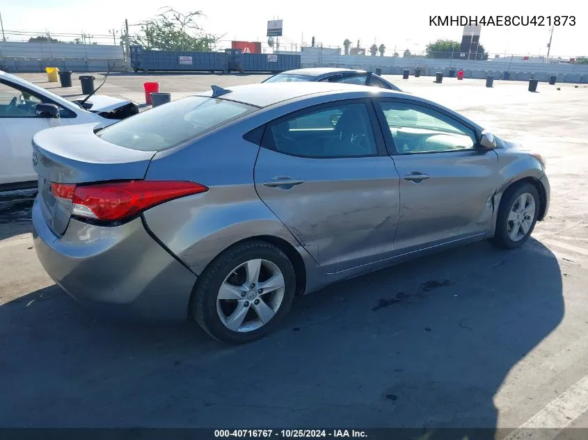 2012 Hyundai Elantra Gls (Ulsan Plant) VIN: KMHDH4AE8CU421873 Lot: 40716767