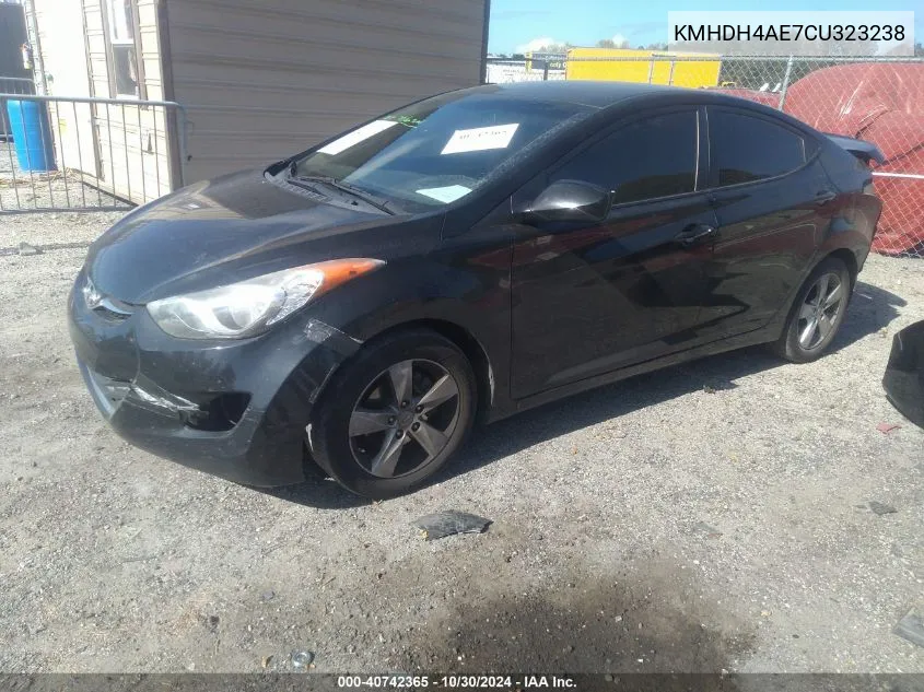 2012 Hyundai Elantra Gls (Ulsan Plant) VIN: KMHDH4AE7CU323238 Lot: 40742365