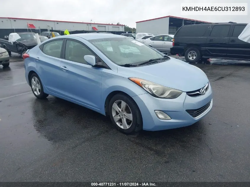 KMHDH4AE6CU312893 2012 Hyundai Elantra Gls (Ulsan Plant)