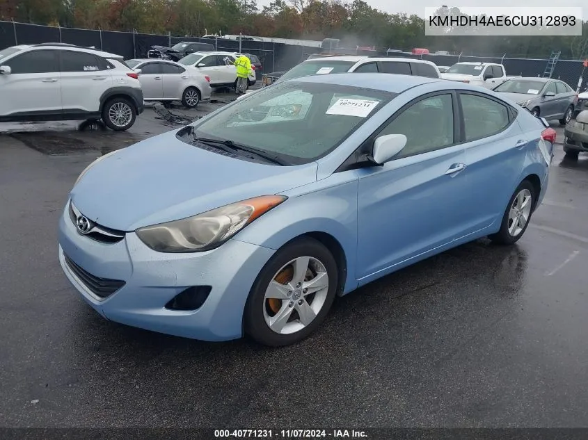 KMHDH4AE6CU312893 2012 Hyundai Elantra Gls (Ulsan Plant)