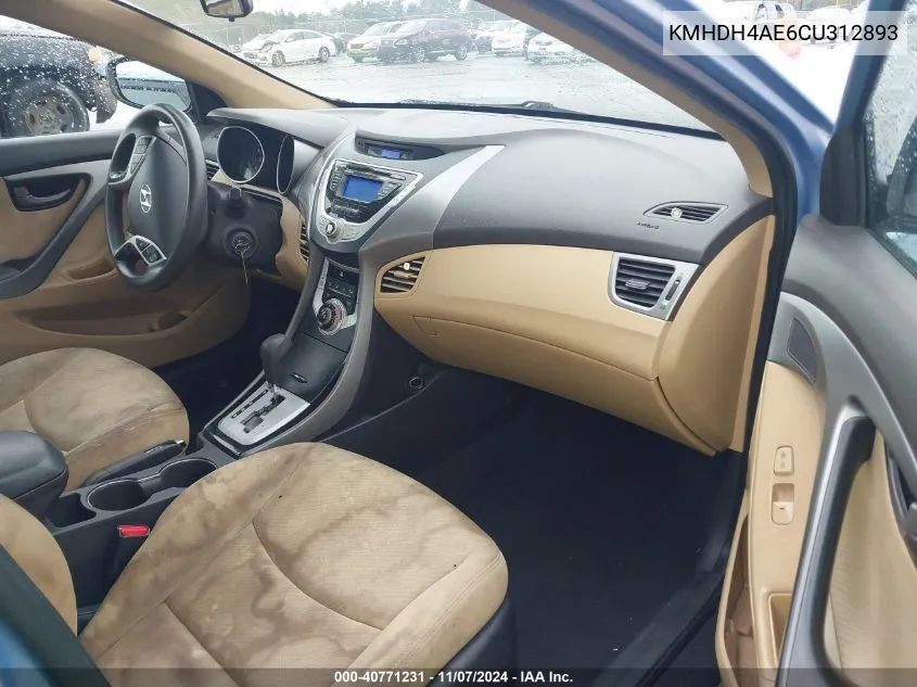 KMHDH4AE6CU312893 2012 Hyundai Elantra Gls (Ulsan Plant)