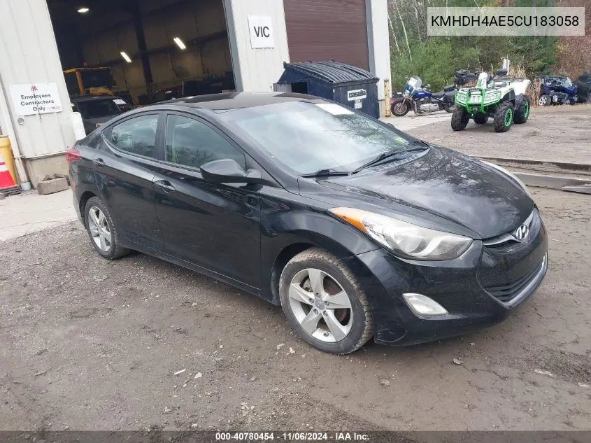 2012 Hyundai Elantra Gls (Ulsan Plant) VIN: KMHDH4AE5CU183058 Lot: 40780454