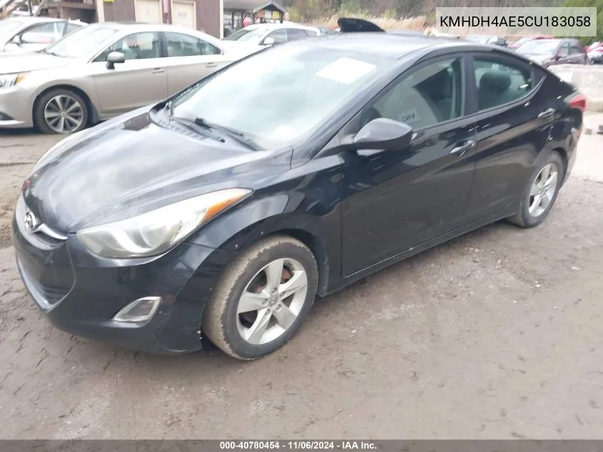 2012 Hyundai Elantra Gls (Ulsan Plant) VIN: KMHDH4AE5CU183058 Lot: 40780454