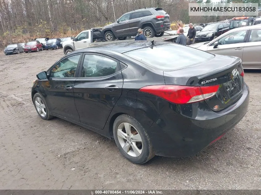 2012 Hyundai Elantra Gls (Ulsan Plant) VIN: KMHDH4AE5CU183058 Lot: 40780454