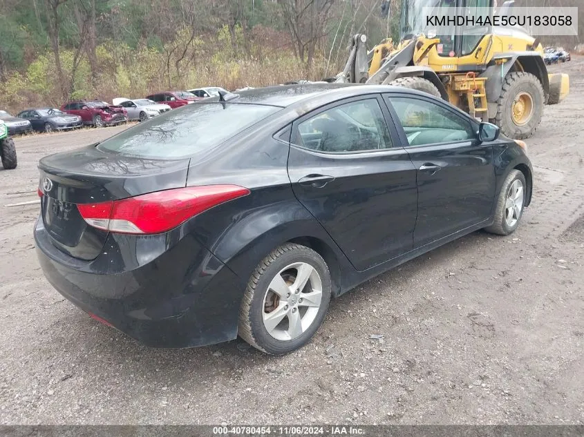 2012 Hyundai Elantra Gls (Ulsan Plant) VIN: KMHDH4AE5CU183058 Lot: 40780454