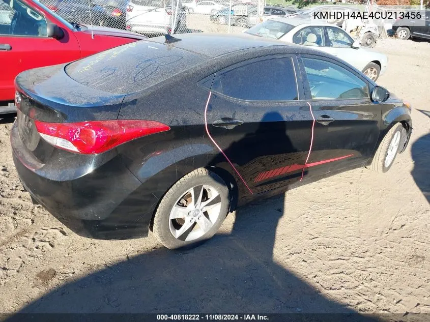 2012 Hyundai Elantra Gls (Ulsan Plant) VIN: KMHDH4AE4CU213456 Lot: 40818222