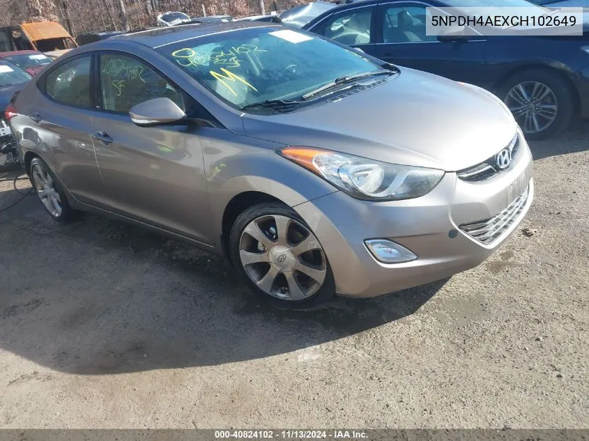 5NPDH4AEXCH102649 2012 Hyundai Elantra Limited