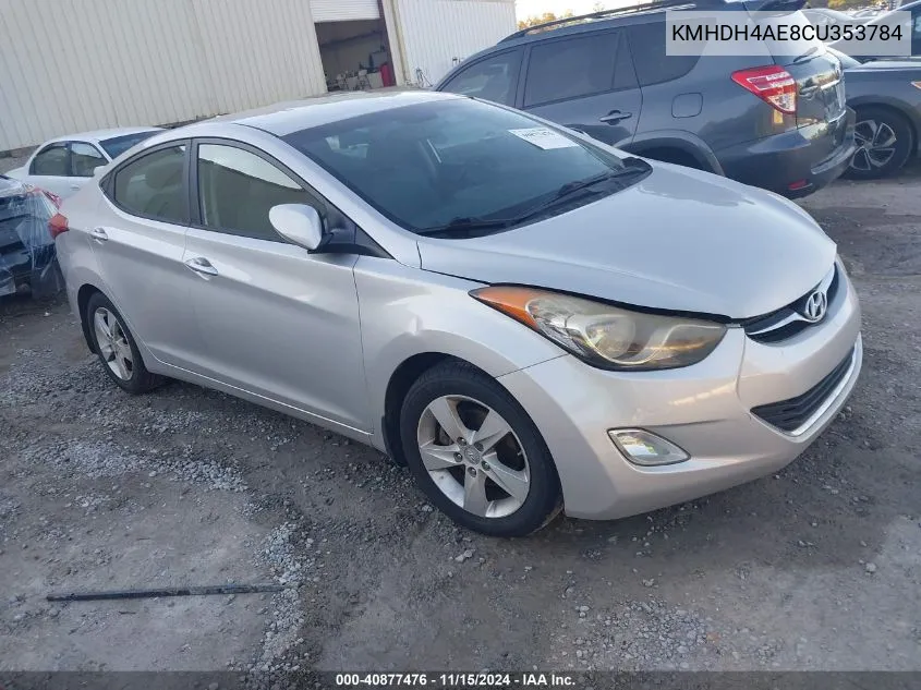 2012 Hyundai Elantra Gls (Ulsan Plant) VIN: KMHDH4AE8CU353784 Lot: 40877476