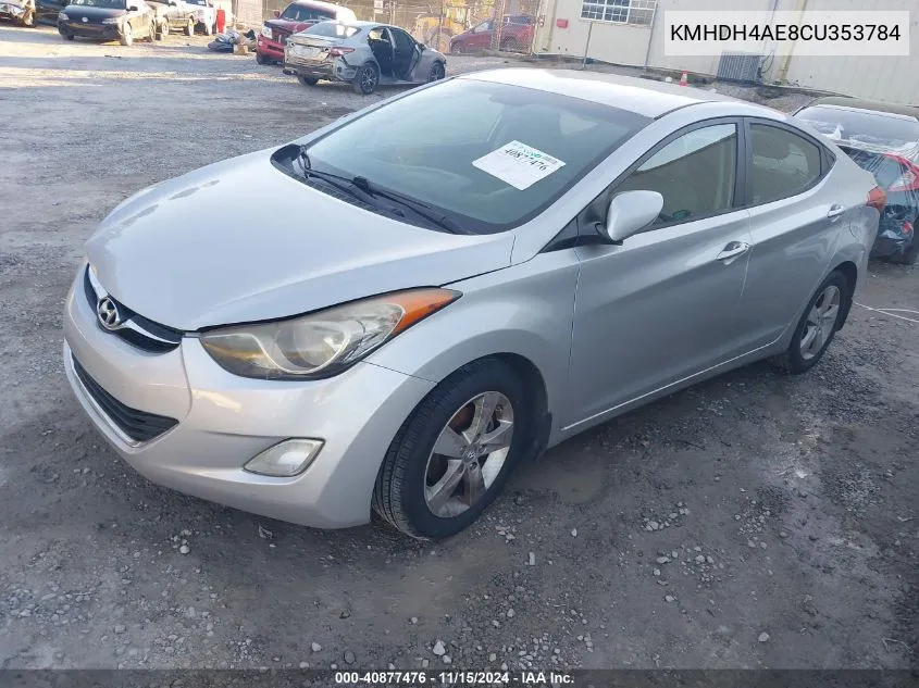 2012 Hyundai Elantra Gls (Ulsan Plant) VIN: KMHDH4AE8CU353784 Lot: 40877476