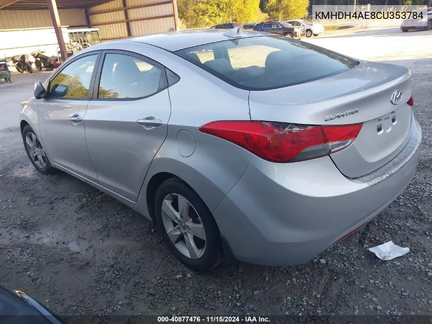 2012 Hyundai Elantra Gls (Ulsan Plant) VIN: KMHDH4AE8CU353784 Lot: 40877476