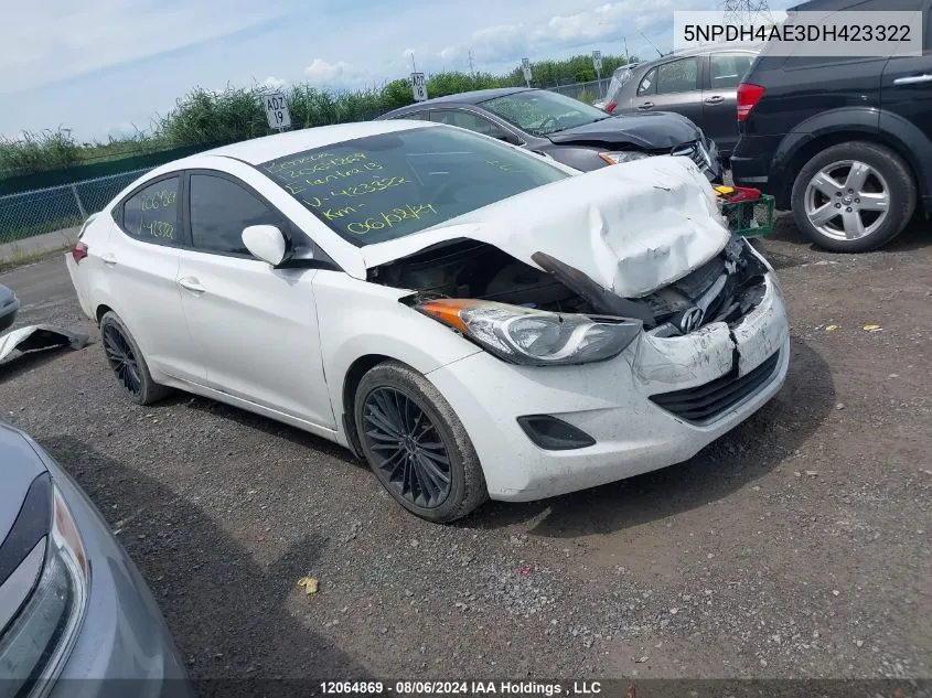 5NPDH4AE3DH423322 2013 Hyundai Elantra Gl