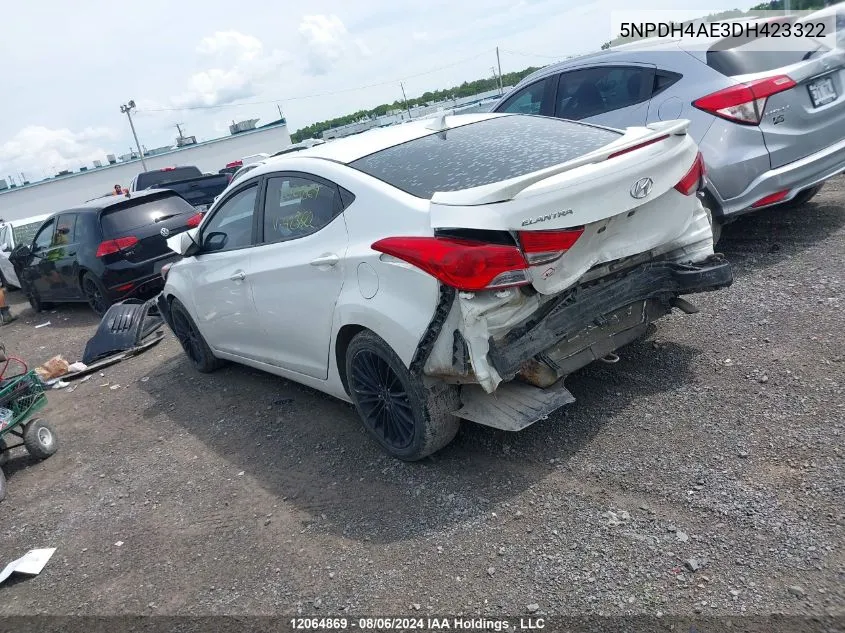 2013 Hyundai Elantra Gl VIN: 5NPDH4AE3DH423322 Lot: 12064869