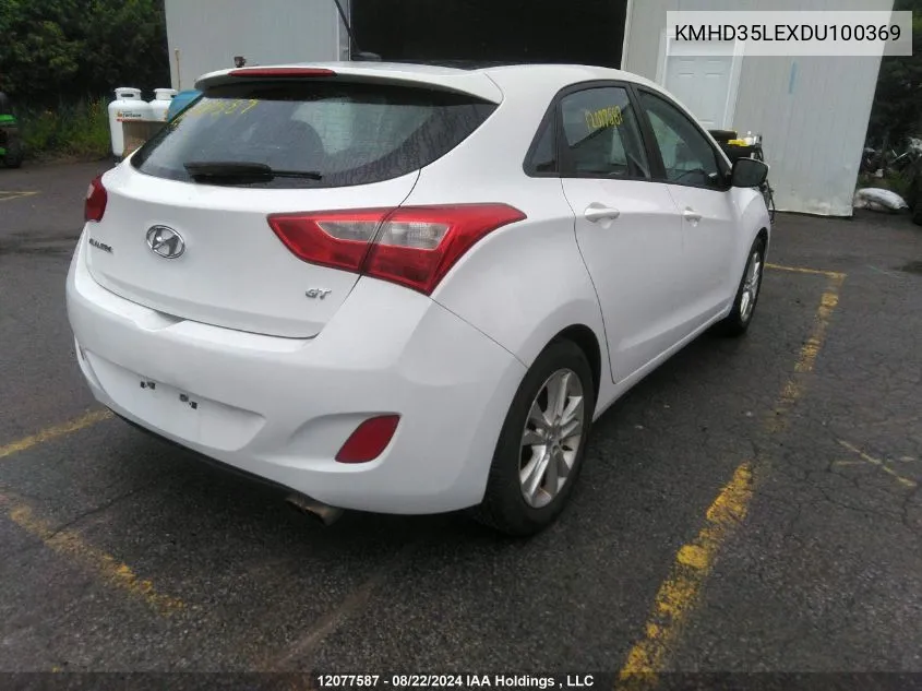 2013 Hyundai Elantra Gt VIN: KMHD35LEXDU100369 Lot: 12077587