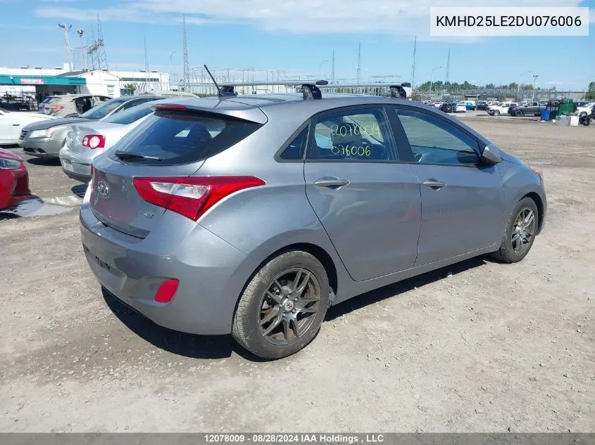 2013 Hyundai Elantra Gt VIN: KMHD25LE2DU076006 Lot: 12078009