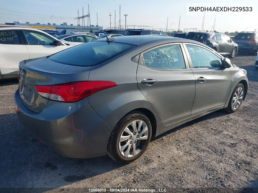 2013 Hyundai Elantra VIN: 5NPDH4AEXDH229533 Lot: 12088013