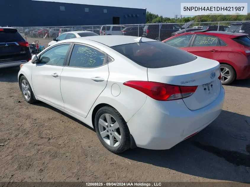 2013 Hyundai Elantra Gl VIN: 5NPDH4AE1DH421987 Lot: 12088825