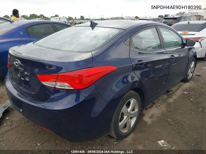 2013 Hyundai Elantra Gls VIN: 5NPDH4AE9DH180390 Lot: 12091436