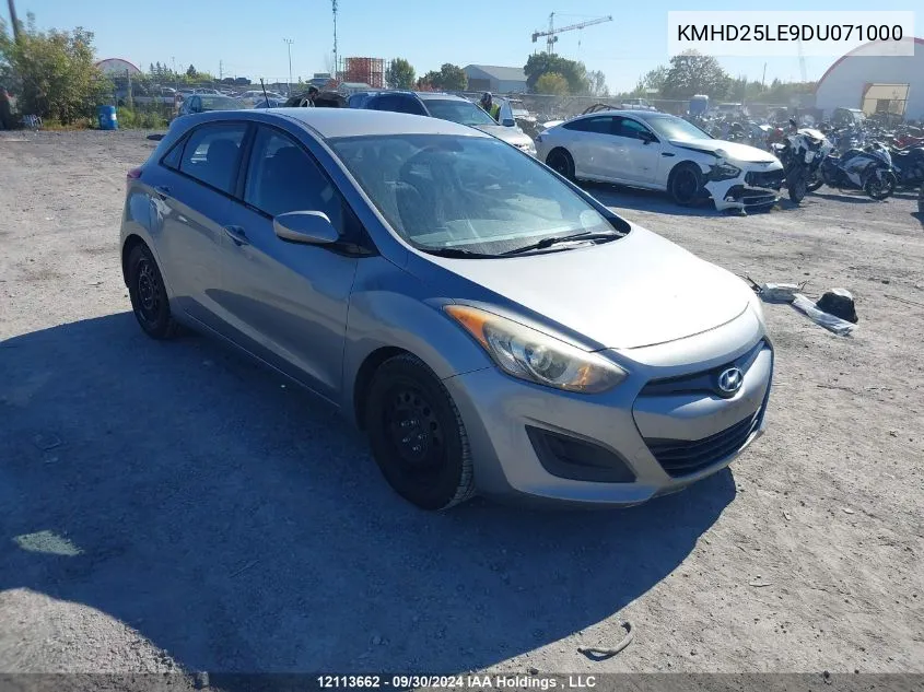 2013 Hyundai Elantra Gt Gl VIN: KMHD25LE9DU071000 Lot: 12113662