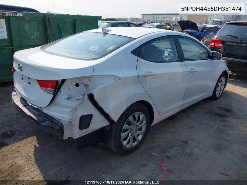 5NPDH4AE5DH351474 2013 Hyundai Elantra Gls/Limited