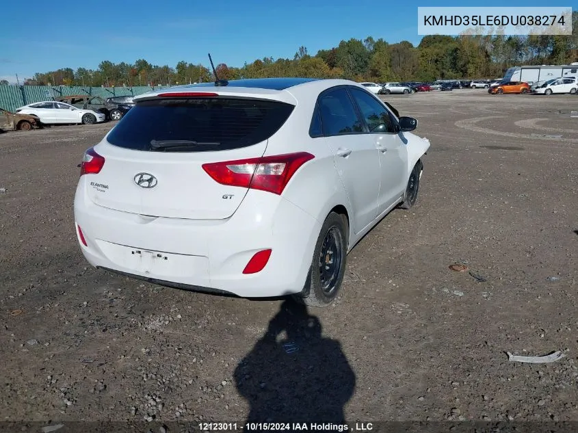 2013 Hyundai Elantra VIN: KMHD35LE6DU038274 Lot: 12123011