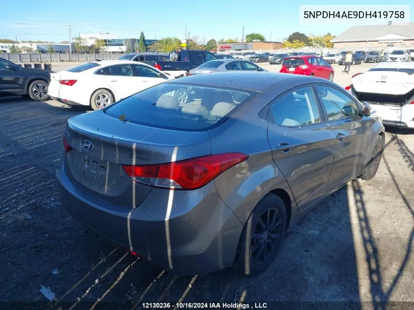 2013 Hyundai Elantra L VIN: 5NPDH4AE9DH419758 Lot: 12130236