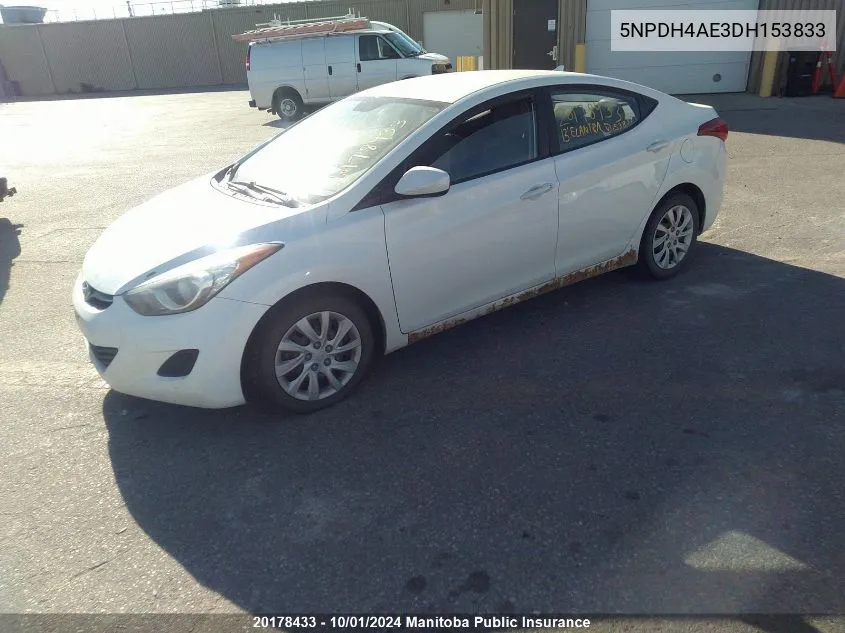 5NPDH4AE3DH153833 2013 Hyundai Elantra Gl