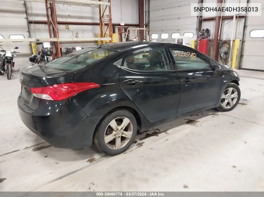 2013 Hyundai Elantra Gls VIN: 5NPDH4AE4DH358013 Lot: 39060778