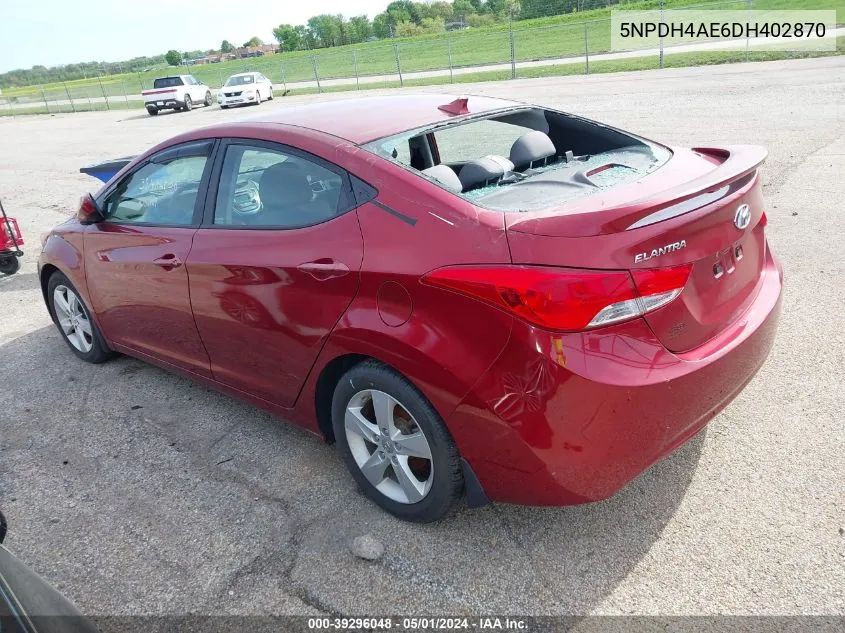 2013 Hyundai Elantra Gls VIN: 5NPDH4AE6DH402870 Lot: 39296048