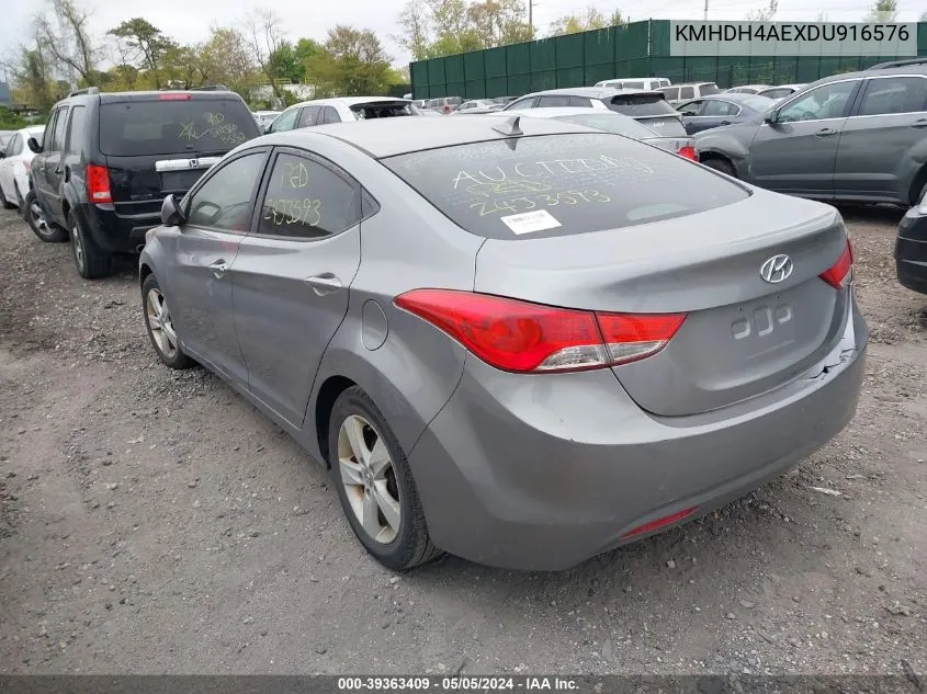 2013 Hyundai Elantra Gls VIN: KMHDH4AEXDU916576 Lot: 39363409