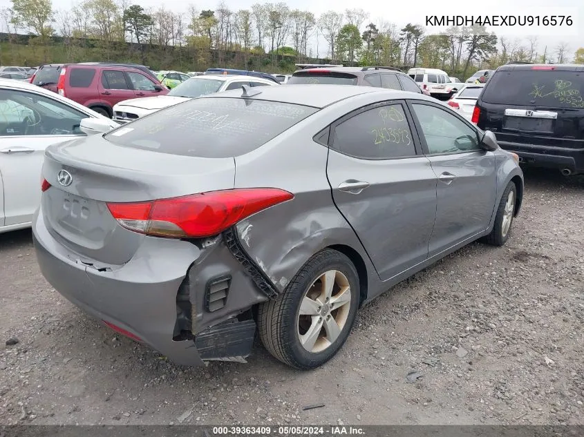 2013 Hyundai Elantra Gls VIN: KMHDH4AEXDU916576 Lot: 39363409