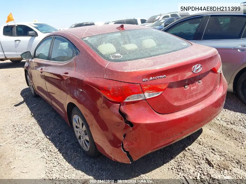 5NPDH4AE8DH211399 2013 Hyundai Elantra Gls