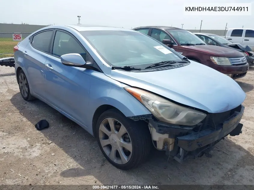 2013 Hyundai Elantra Limited VIN: KMHDH4AE3DU744911 Lot: 39421677