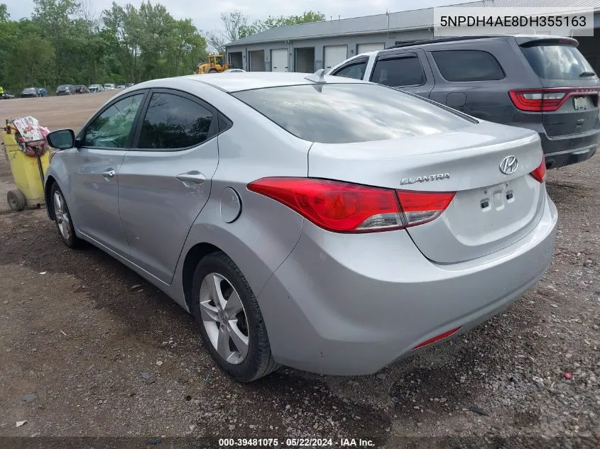 5NPDH4AE8DH355163 2013 Hyundai Elantra Gls