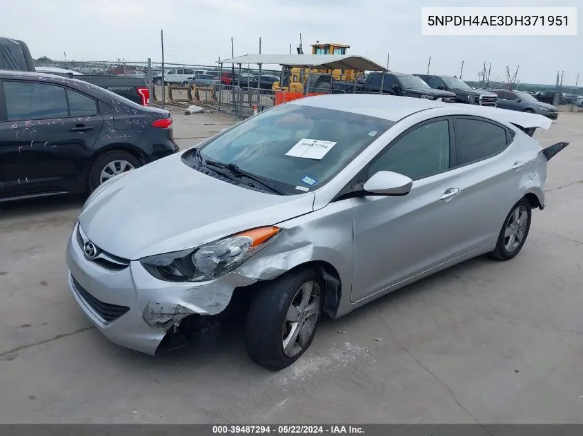 5NPDH4AE3DH371951 2013 Hyundai Elantra Gls