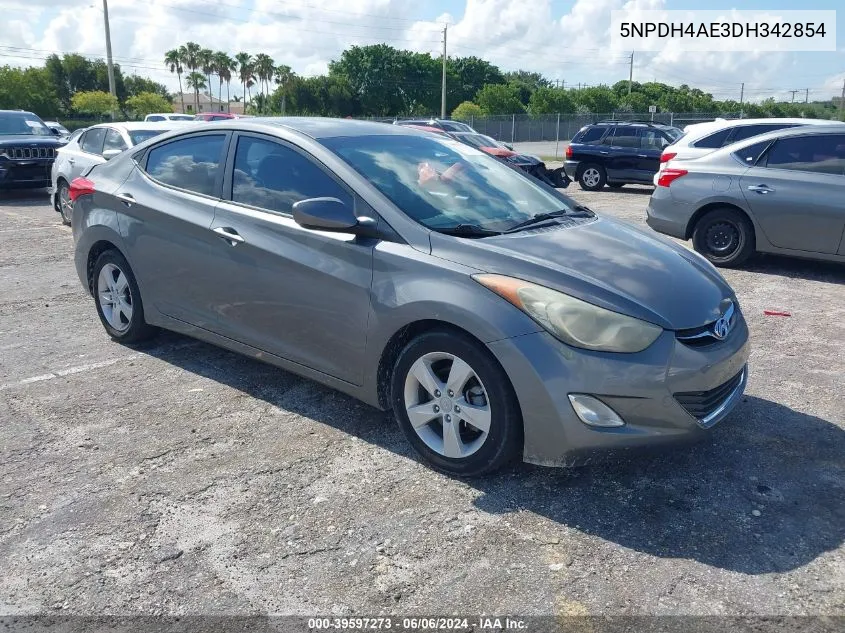 2013 Hyundai Elantra Gls VIN: 5NPDH4AE3DH342854 Lot: 39597273